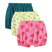Girls Multicolor Pack Of 3 Shorts