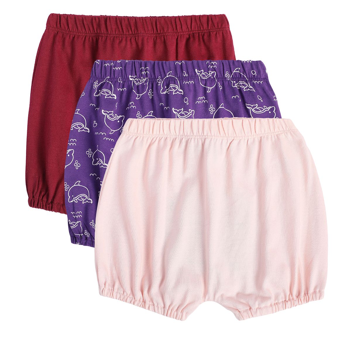 Girls Multicolor Pack Of 3 Shorts