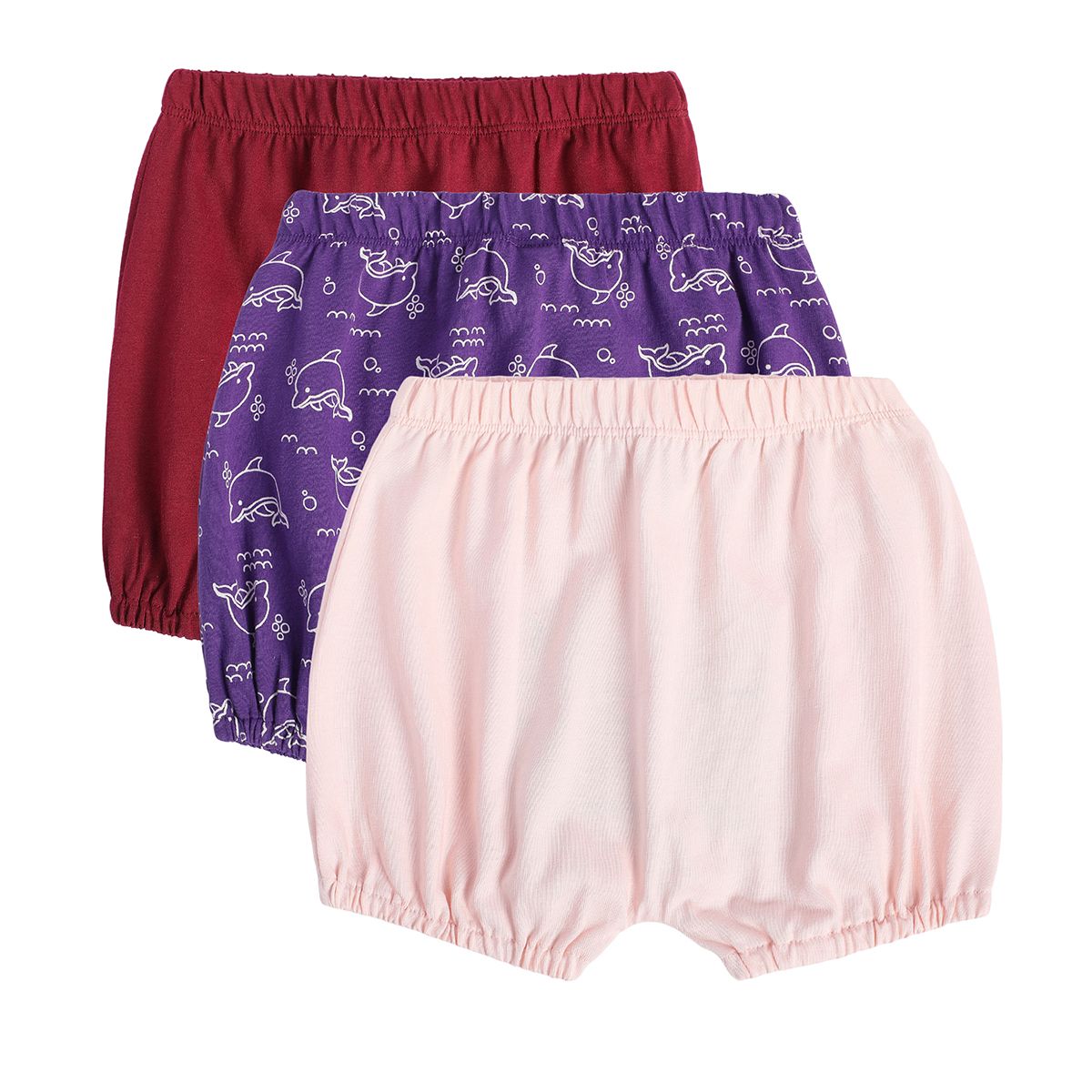 Girls Multicolor Pack Of 3 Shorts