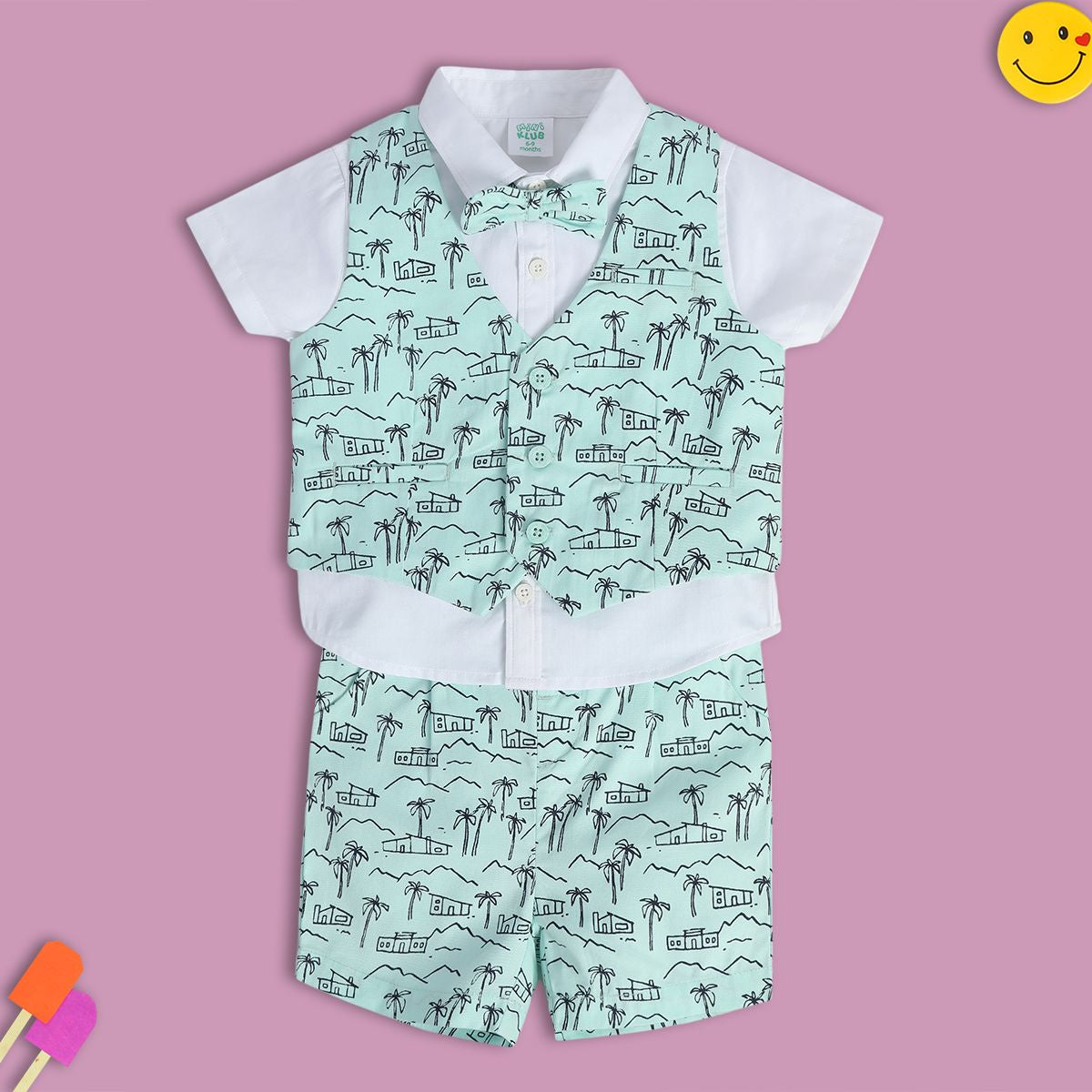 Boys Teal Pack Of 4 Coordinate Set