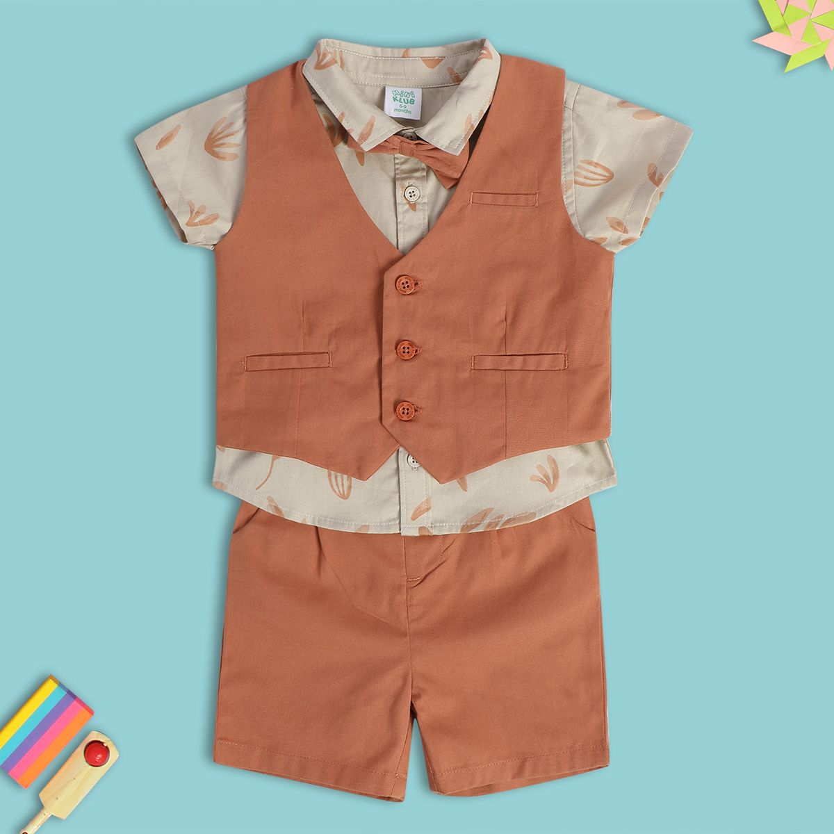 Boys Brown Pack Of 4 Coordinate Set