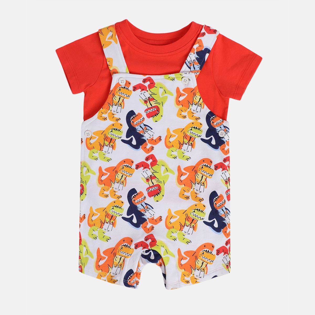 Boys Red Dungaree Set