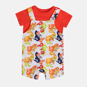 Boys Red Dungaree Set