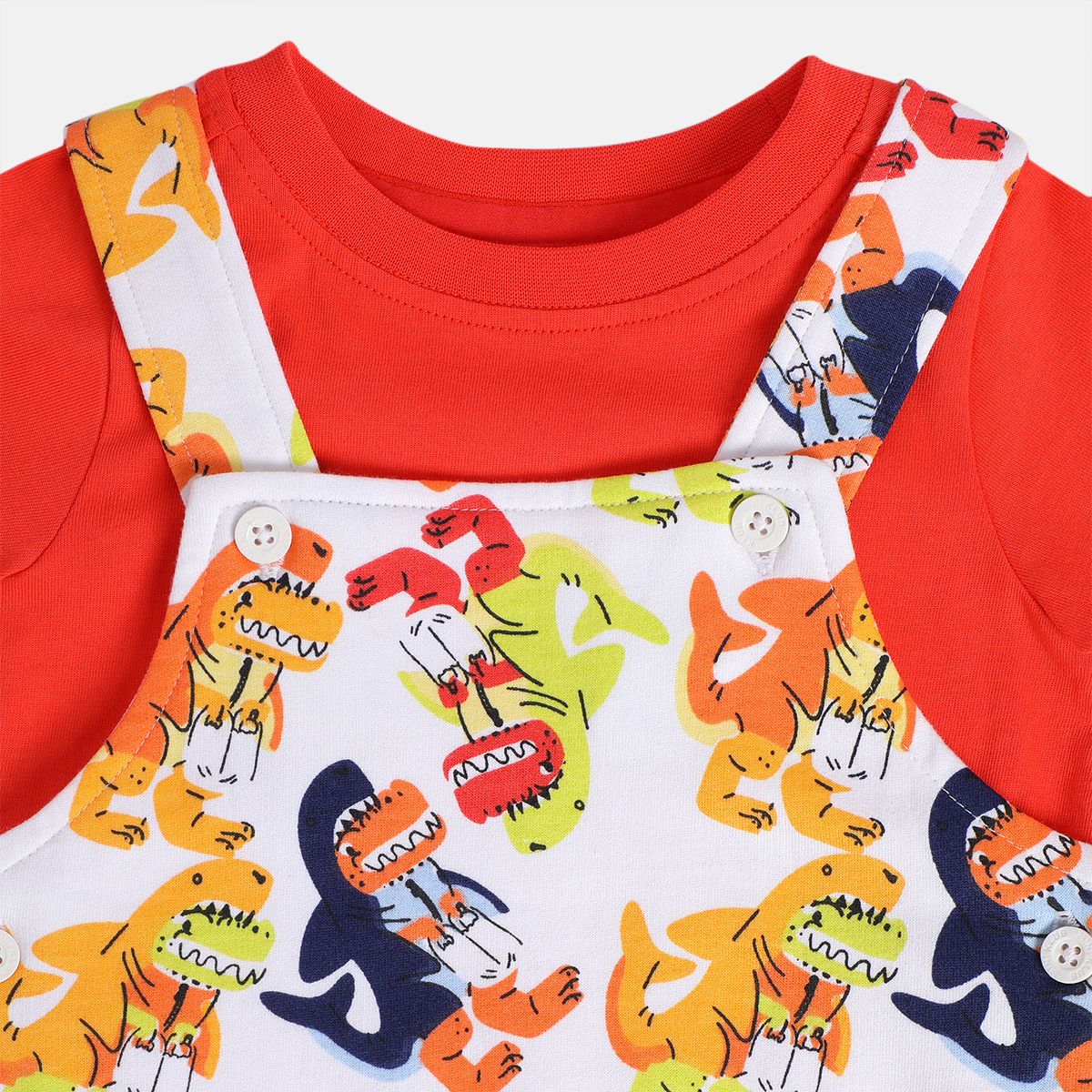 Boys Red Dungaree Set