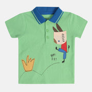 Boys Green Collar Polo