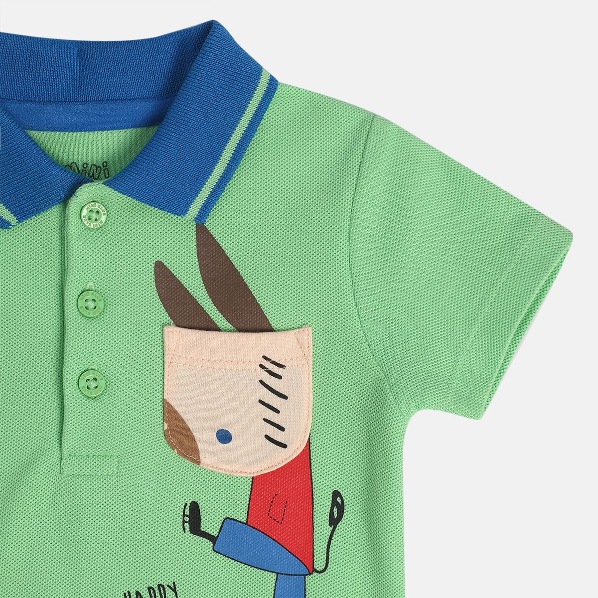 Boys Green Collar Polo