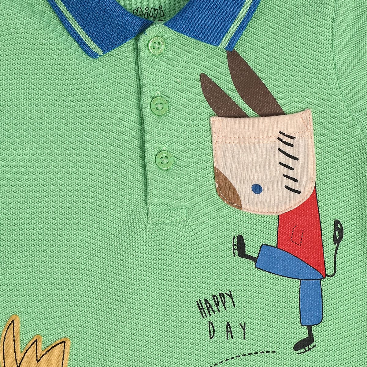 Boys Green Collar Polo