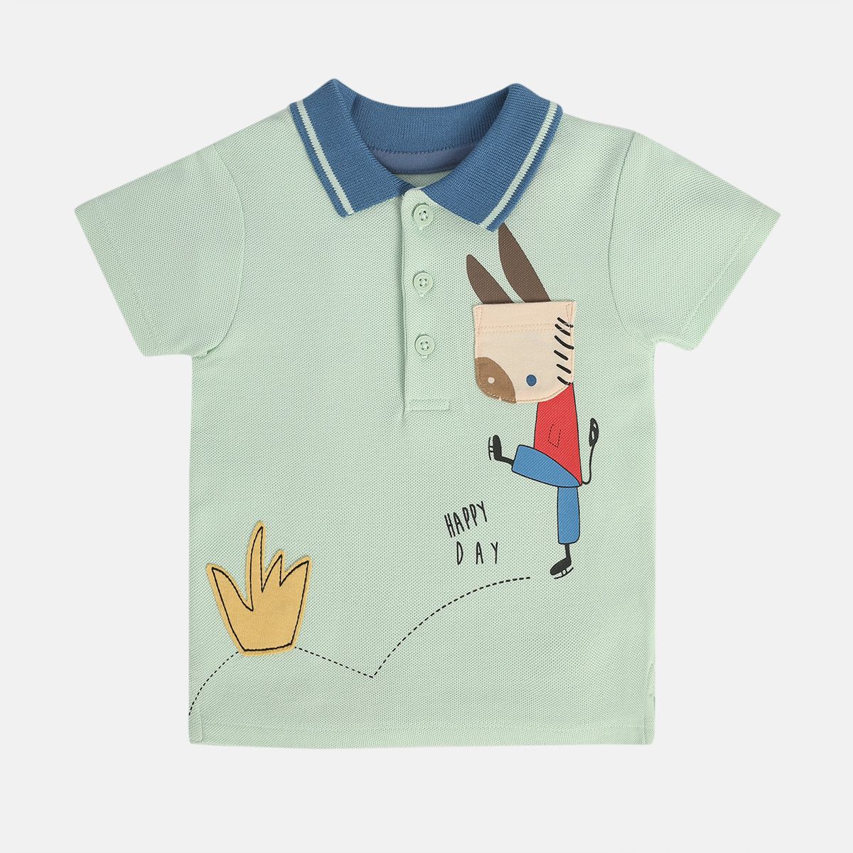 Boys Green Collar Polo