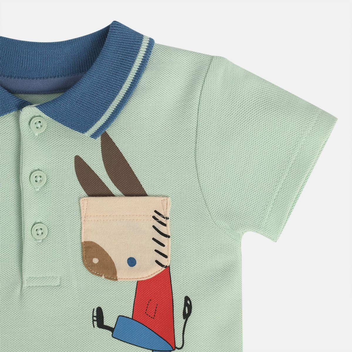 Boys Green Collar Polo
