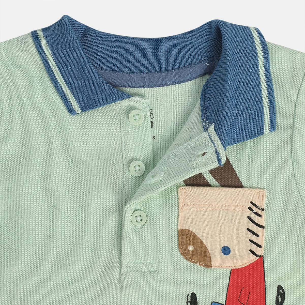 Boys Green Collar Polo