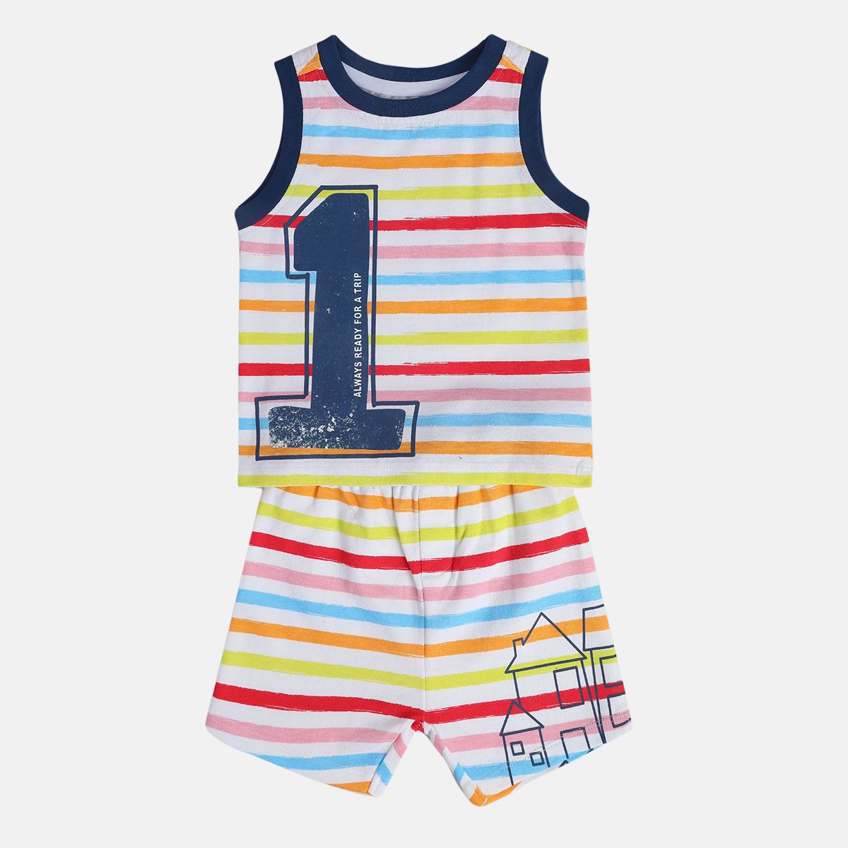 Boys White Lounge Wear