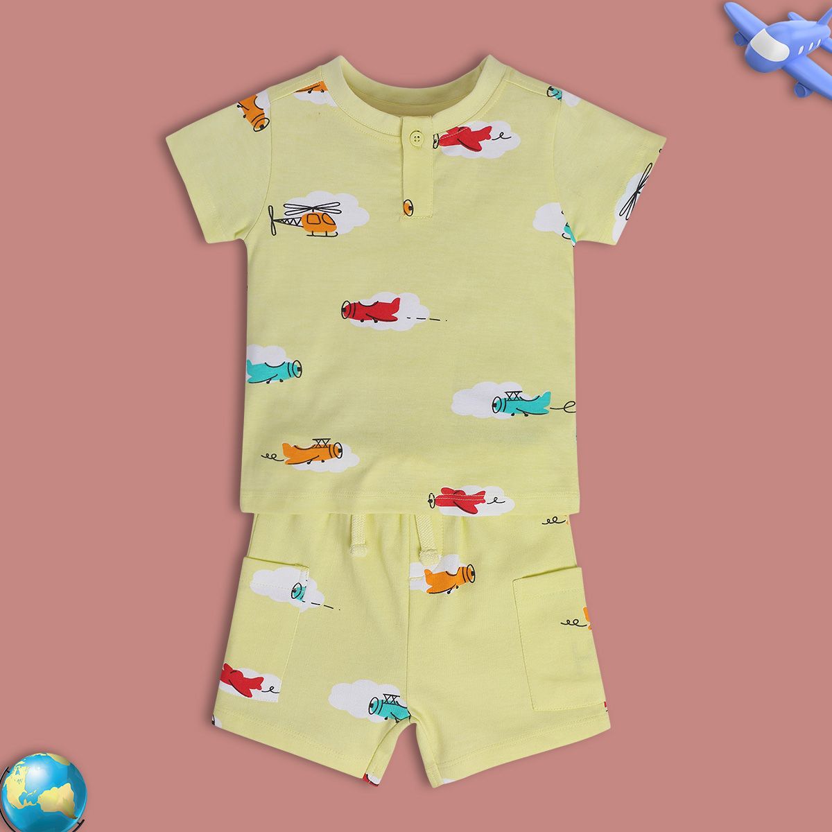 Boys Green Pack Of 2 Lounge Wear