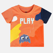 Boys Orange Pack Of 1 T-Shirt