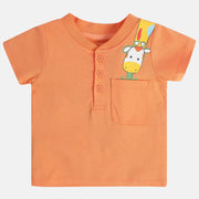 Boys Orange Pack Of 1 T-Shirt