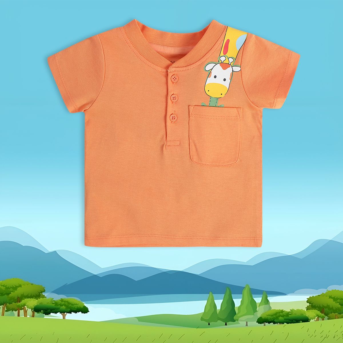 Boys Orange Pack Of 1 T-Shirt