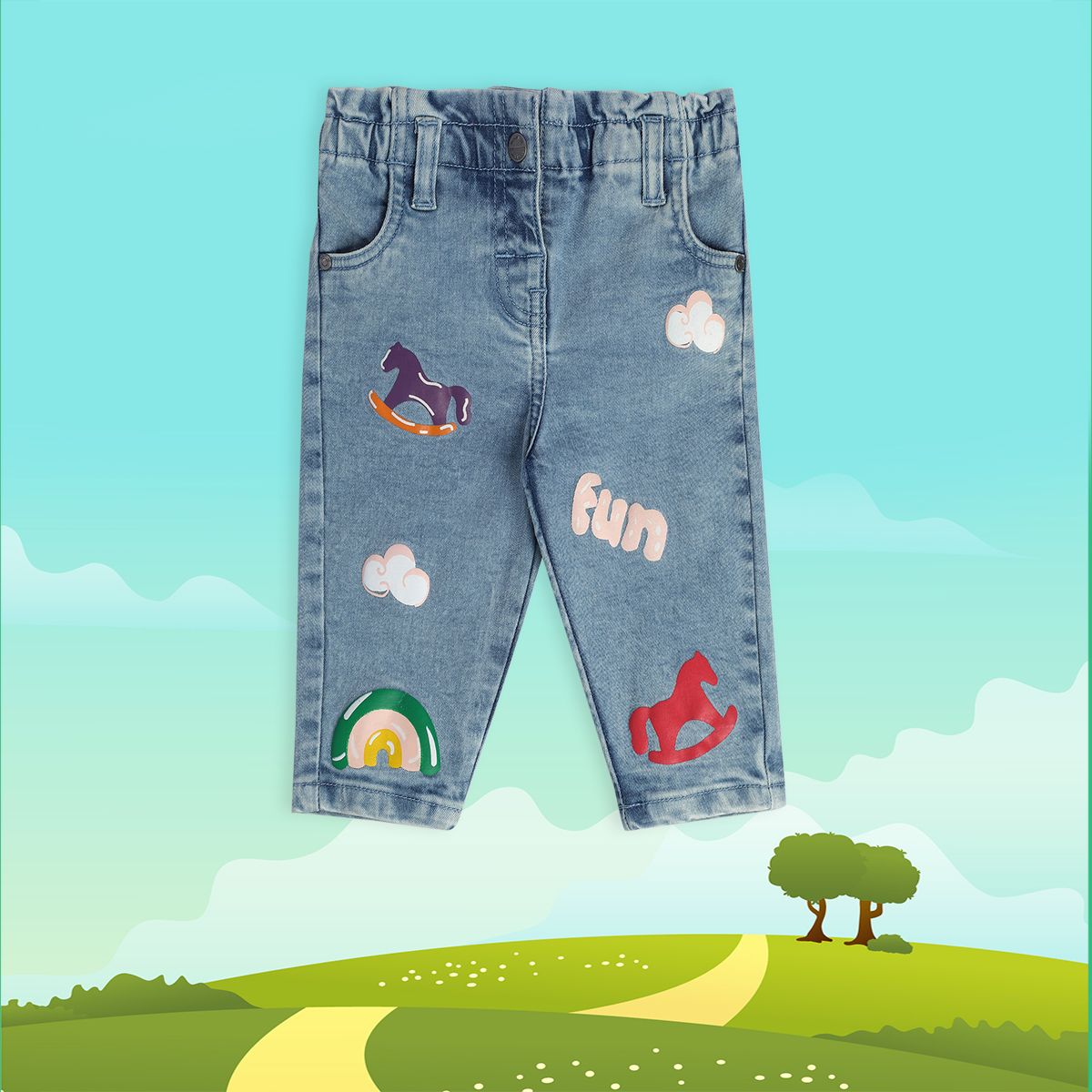 Girls Blue Pack Of 1 Denim Pant