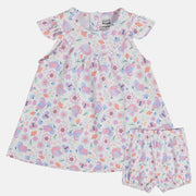 Girls Purple Boat Neck Dress