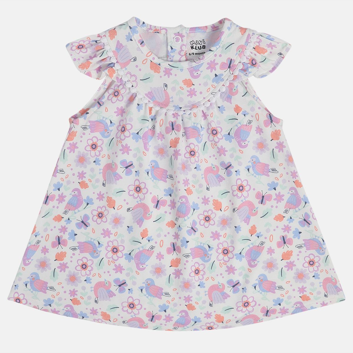 Girls Purple Boat Neck Dress