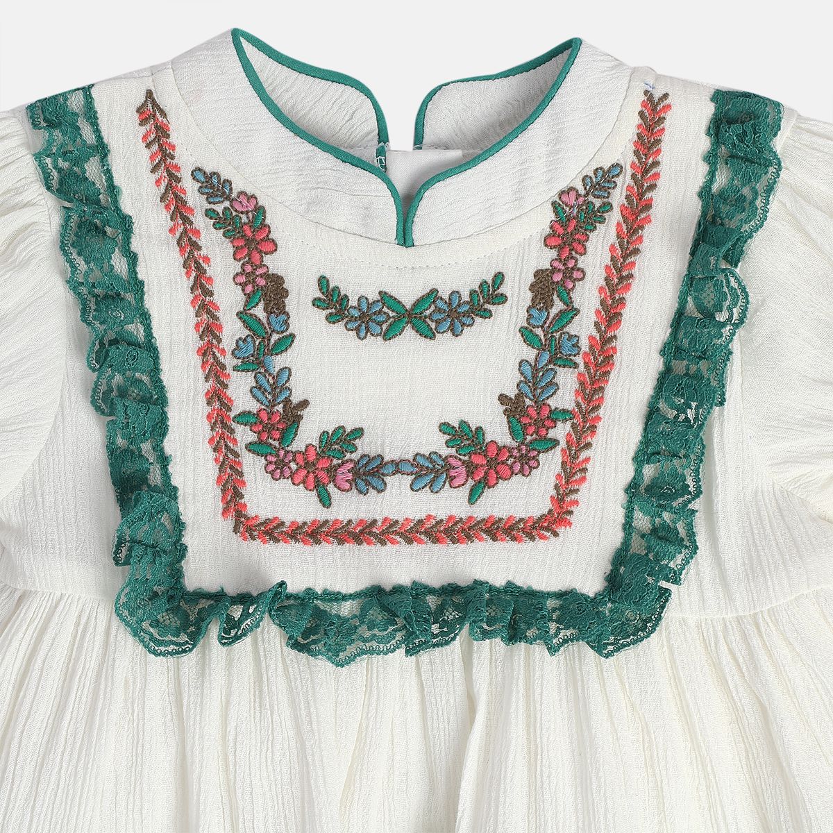 Girls Cream Pack Of 1 Dress