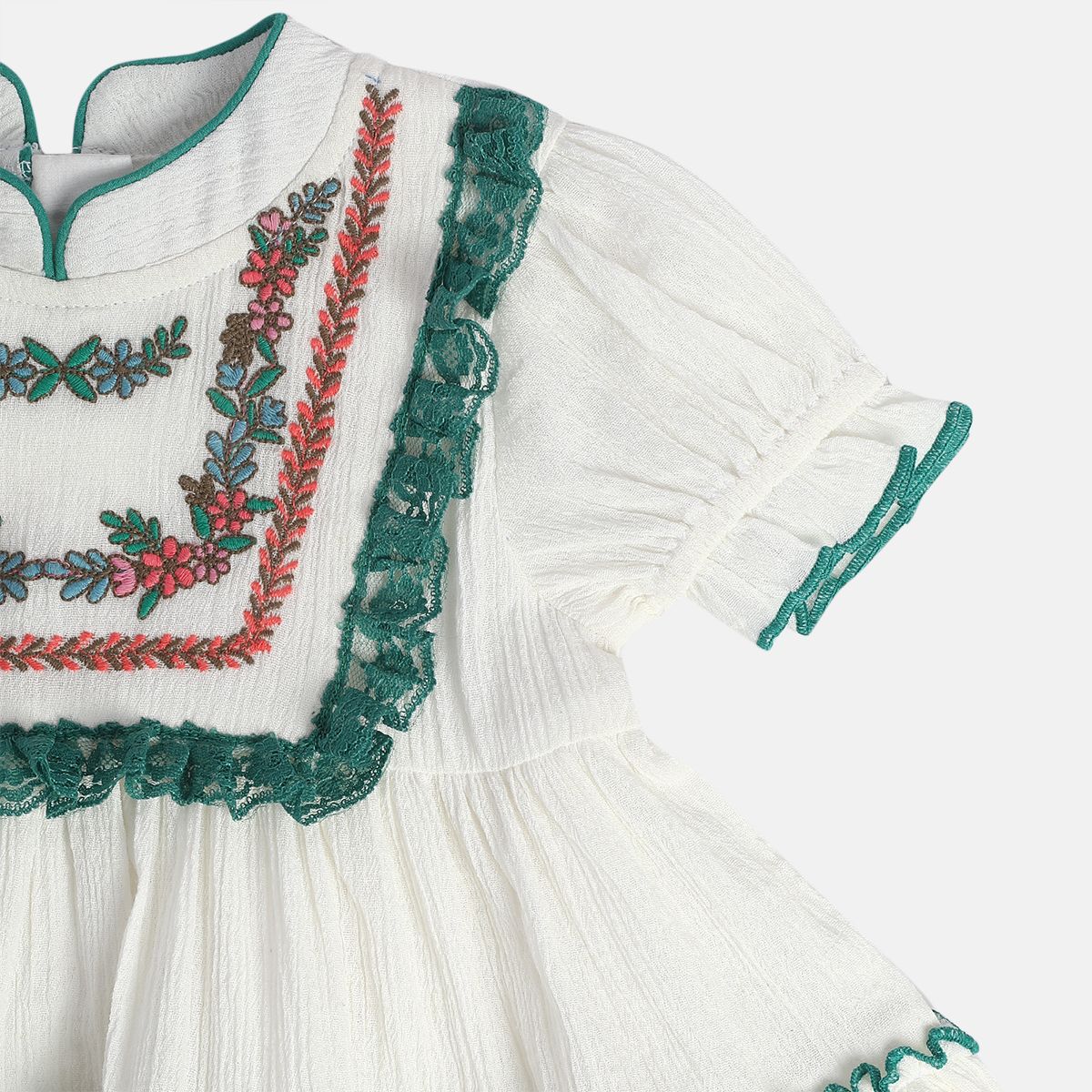 Girls Cream Pack Of 1 Dress