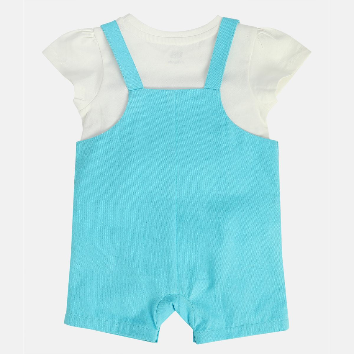 Girls Blue Short Sleeve Dungaree Set