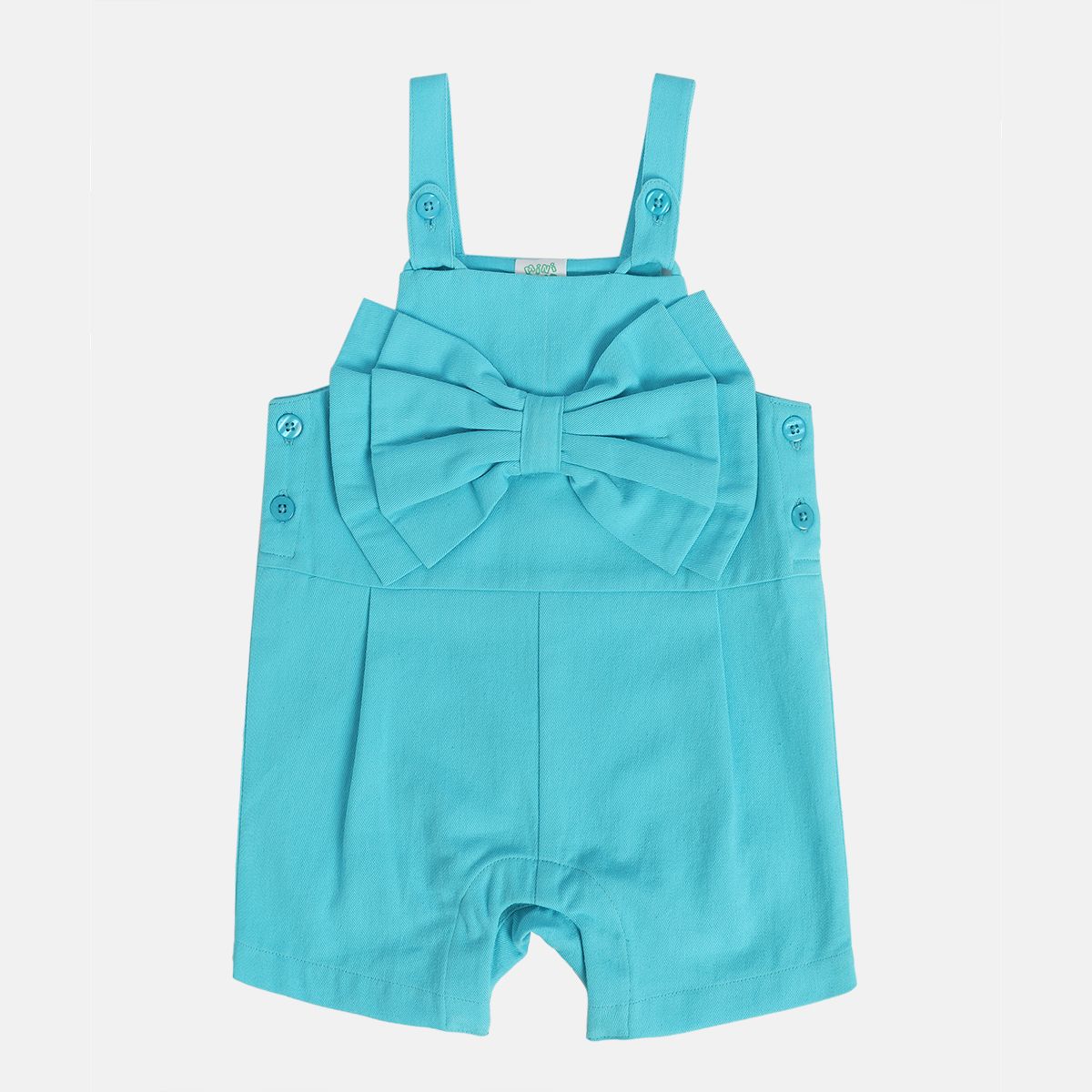 Girls Blue Short Sleeve Dungaree Set