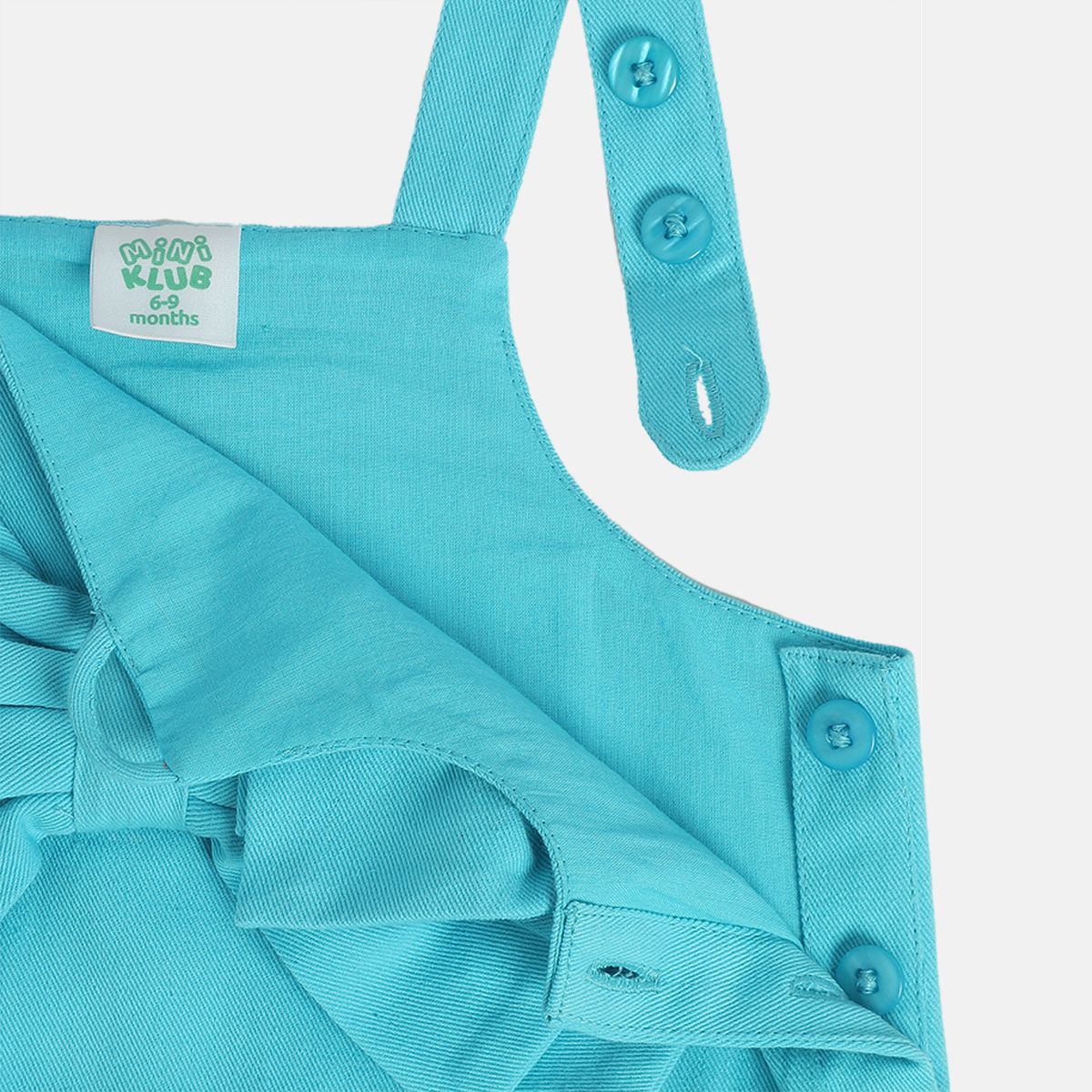 Girls Blue Short Sleeve Dungaree Set