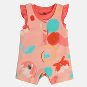 Girls Pink Cap Sleeve Dungaree Set