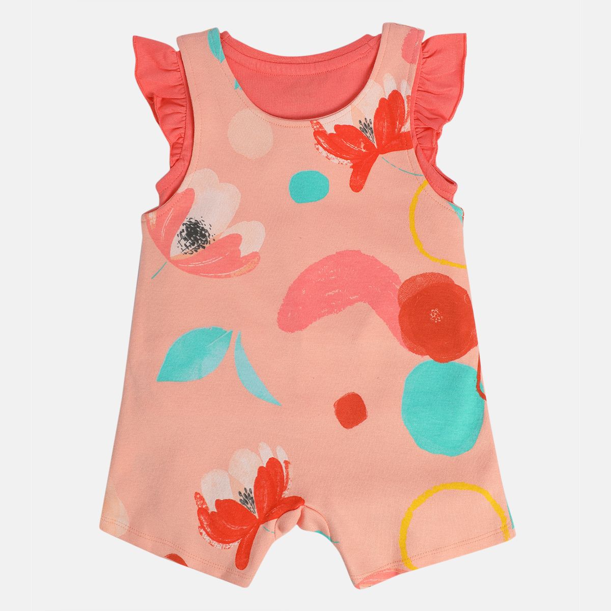 Girls Pink Cap Sleeve Dungaree Set