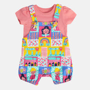 Girls Multi Dungaree Set