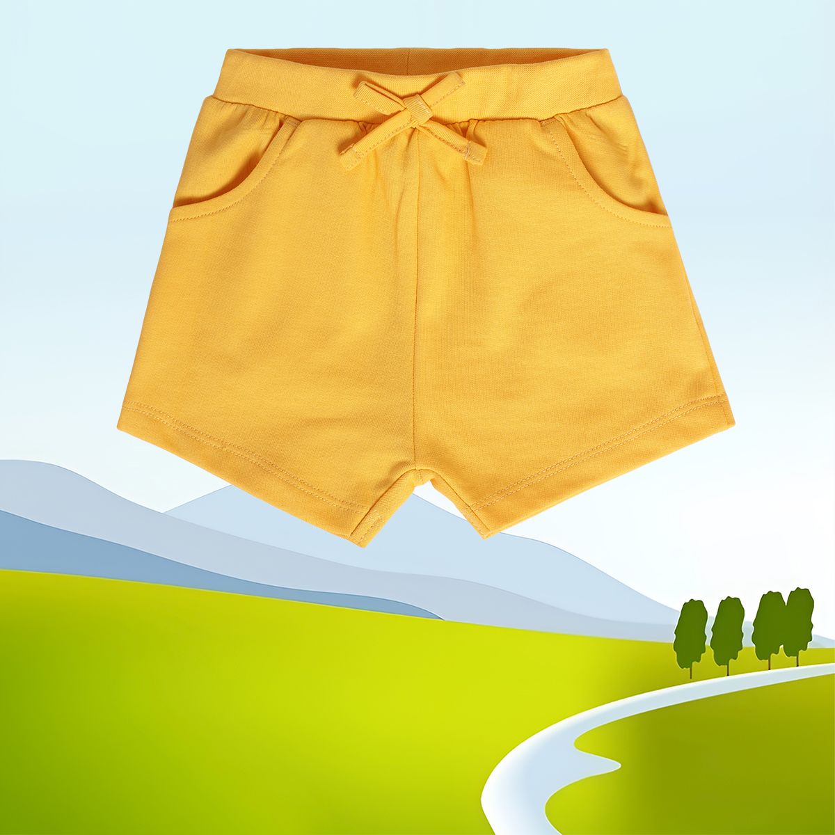 Girls Yellow Pack Of 1 Shorts