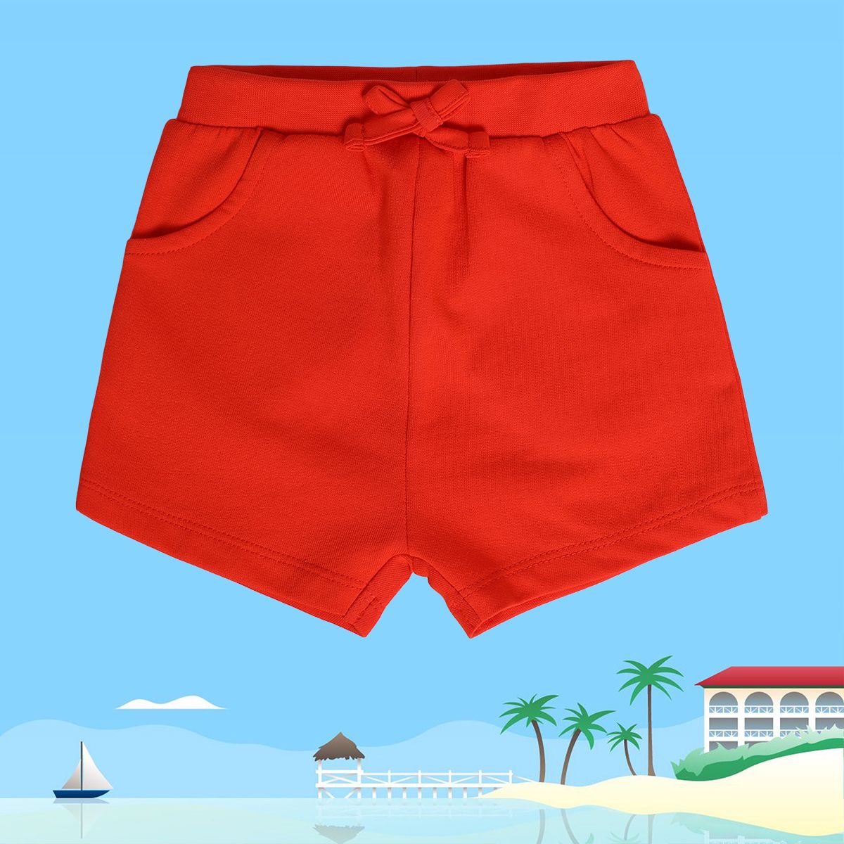 Girls Red Pack Of 1 Shorts