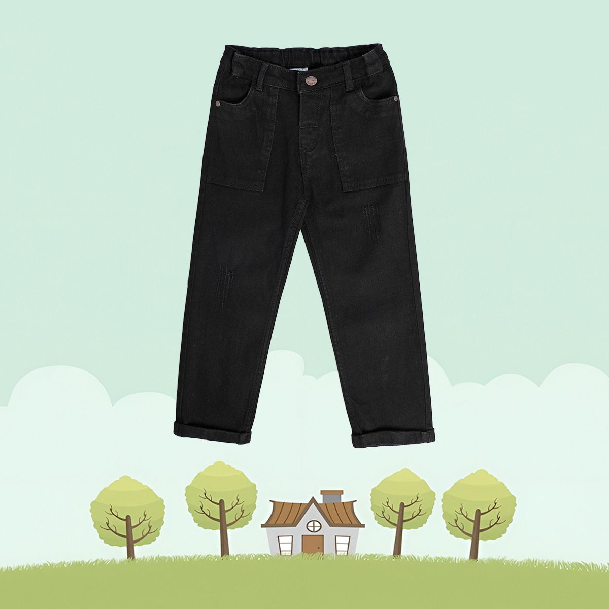 Boys Black Pack Of 1 Denim Pant
