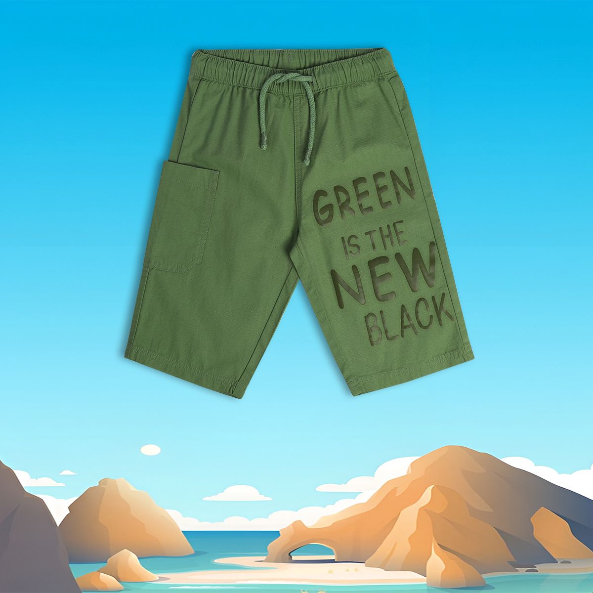 Boys Green Pack Of 1 Shorts