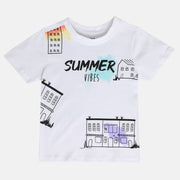 Boys White Pack Of 1 T-Shirt