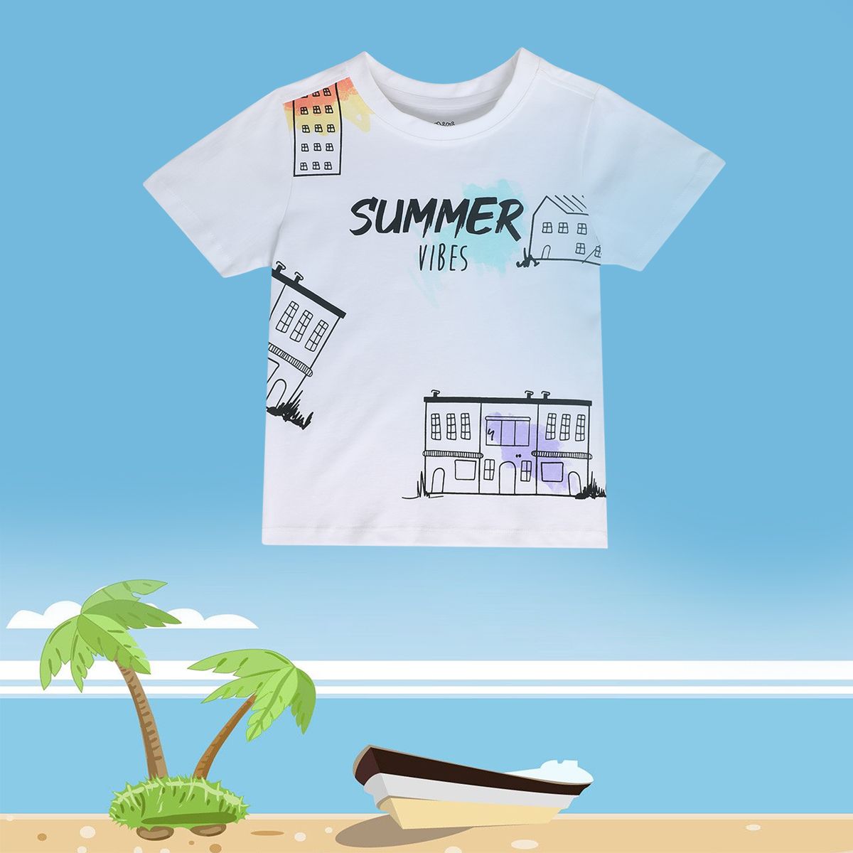 Boys White Pack Of 1 T-Shirt