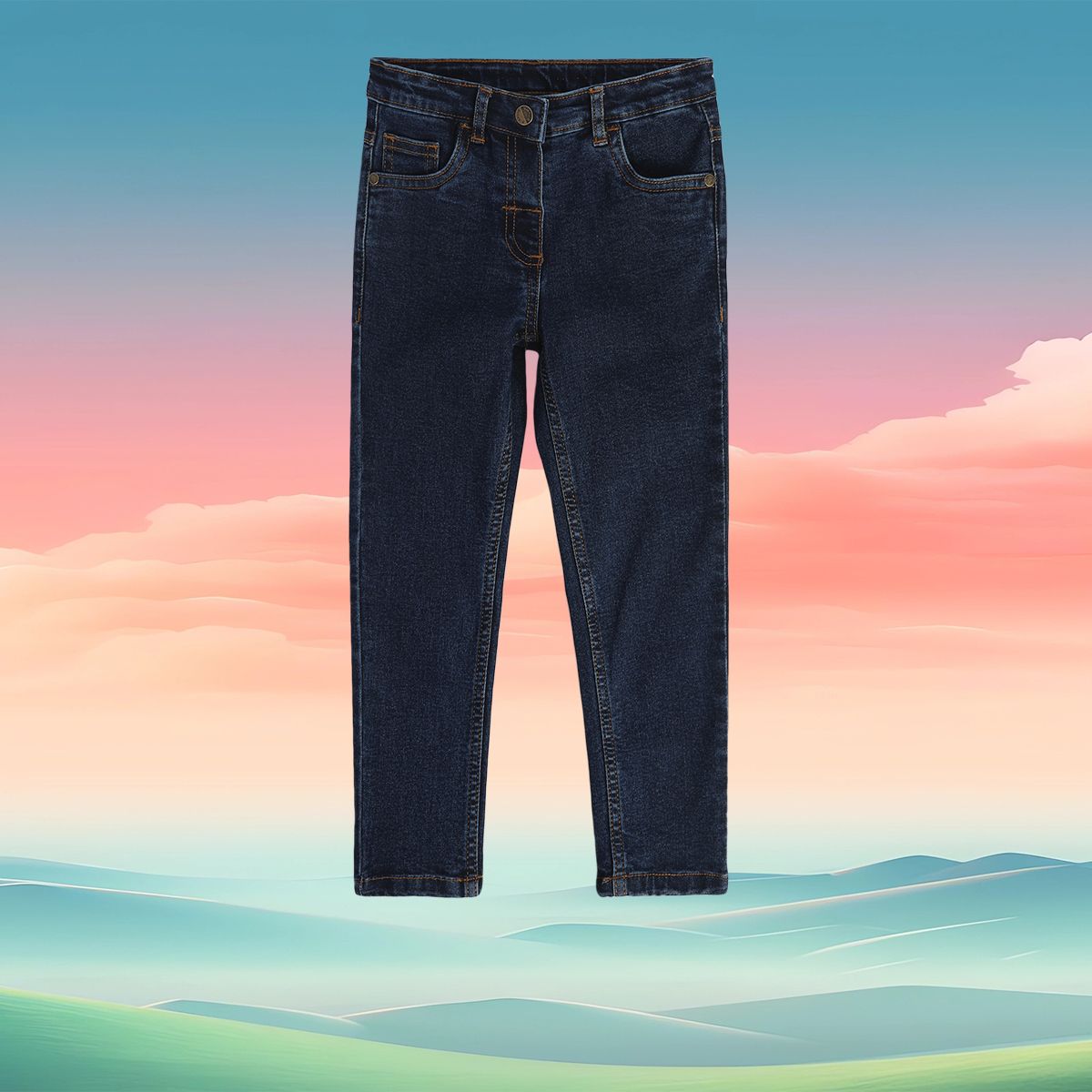 Girls Blue Pack Of 1 Denim Pant