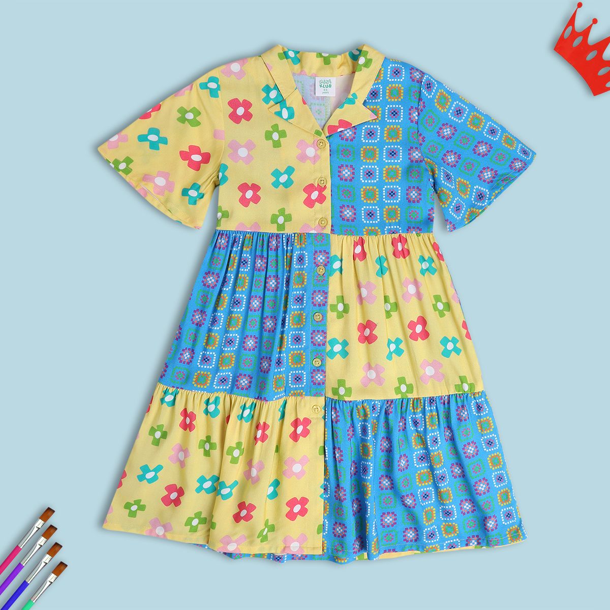 Girls Multicolor Pack Of 1 Dress