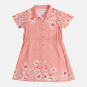 Girls Peach Pack Of 1 Dress