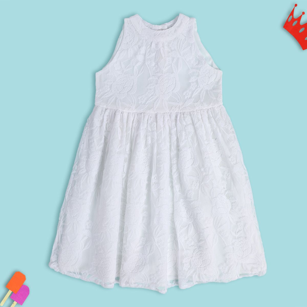Girl White Party Dress