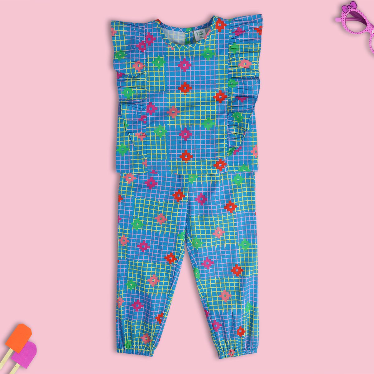 Girls Blue Pack Of 2 Lounge Wear