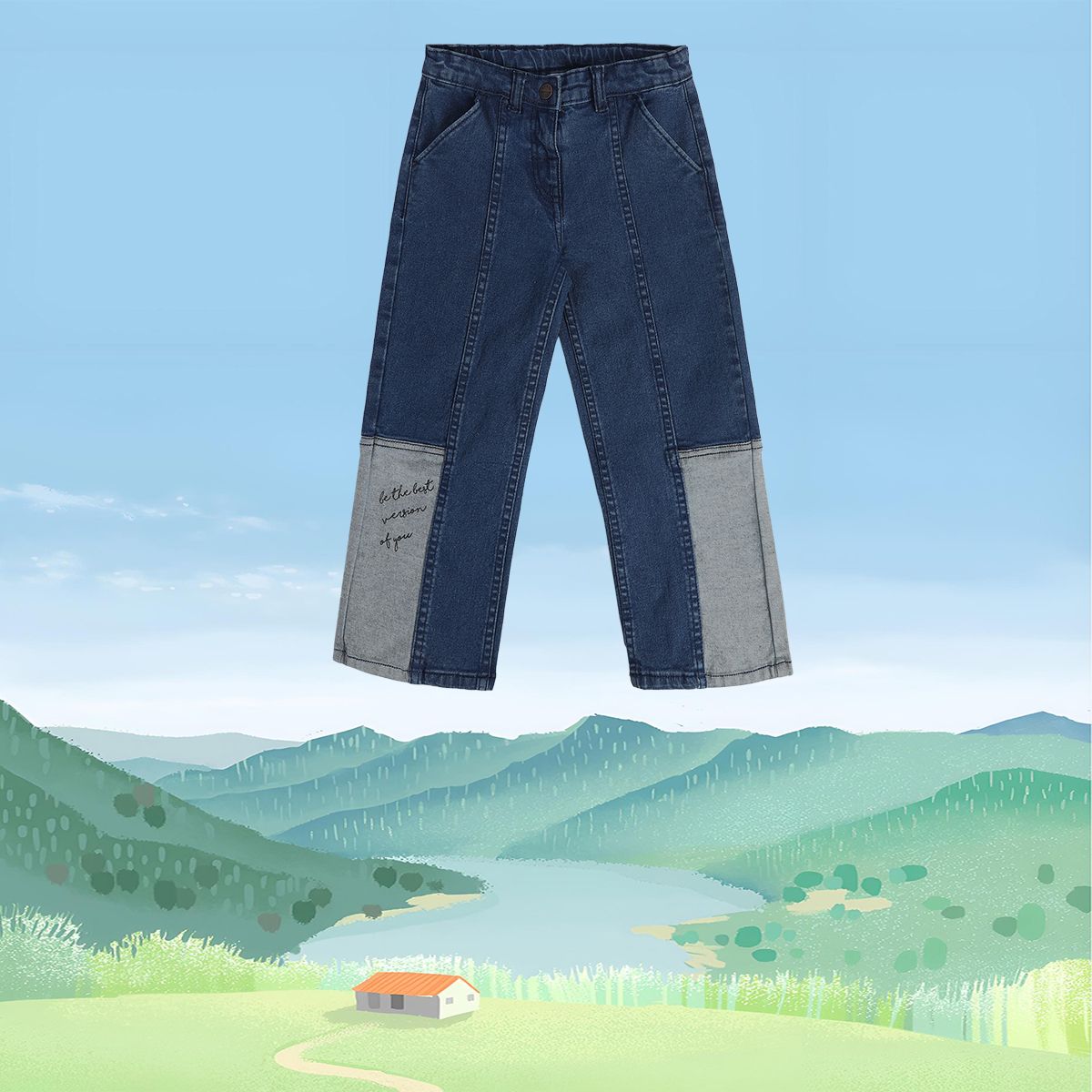 Girls Blue Denim Pant