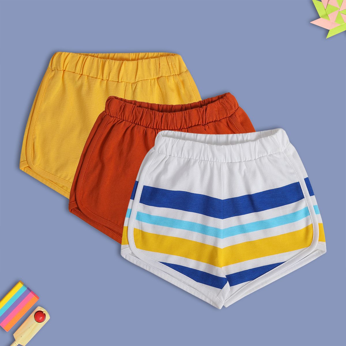 Boys White/Red/Yellow Shorts