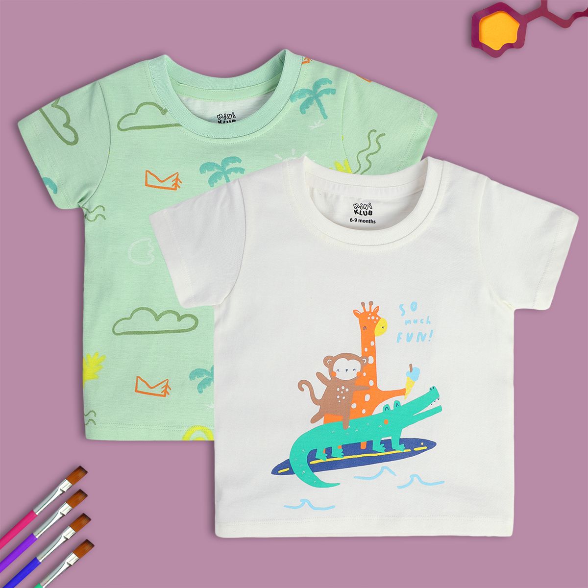 Boys Multicolor Pack Of 2 T-Shirt