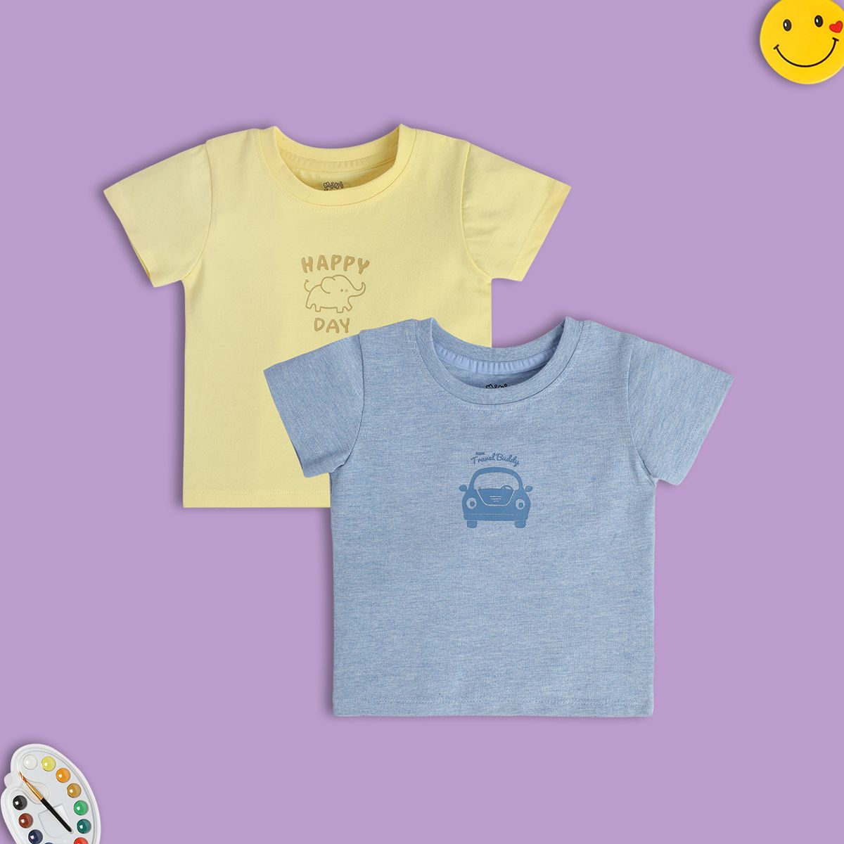 Boys Multicolor Pack Of 2 T-Shirt