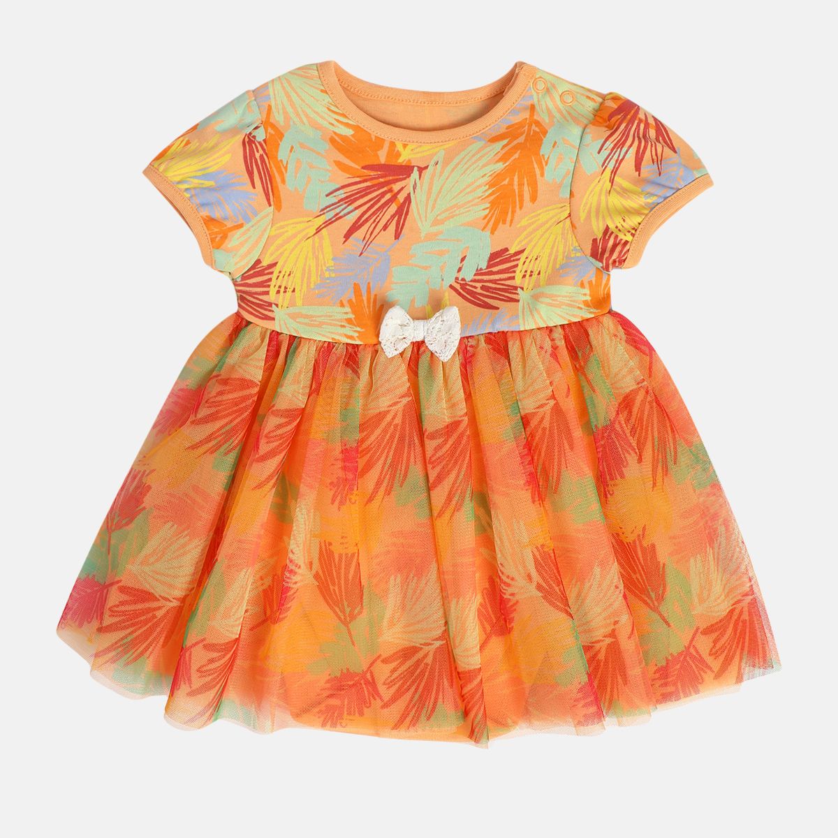 Girls Orange Pack Of 1 Body Suit