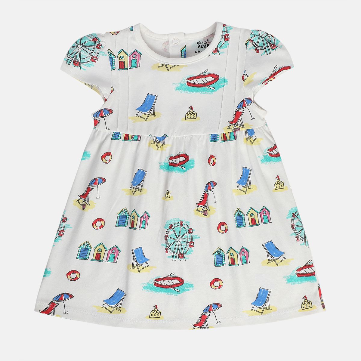 Girls Yellow/White Short Sleeve Dress