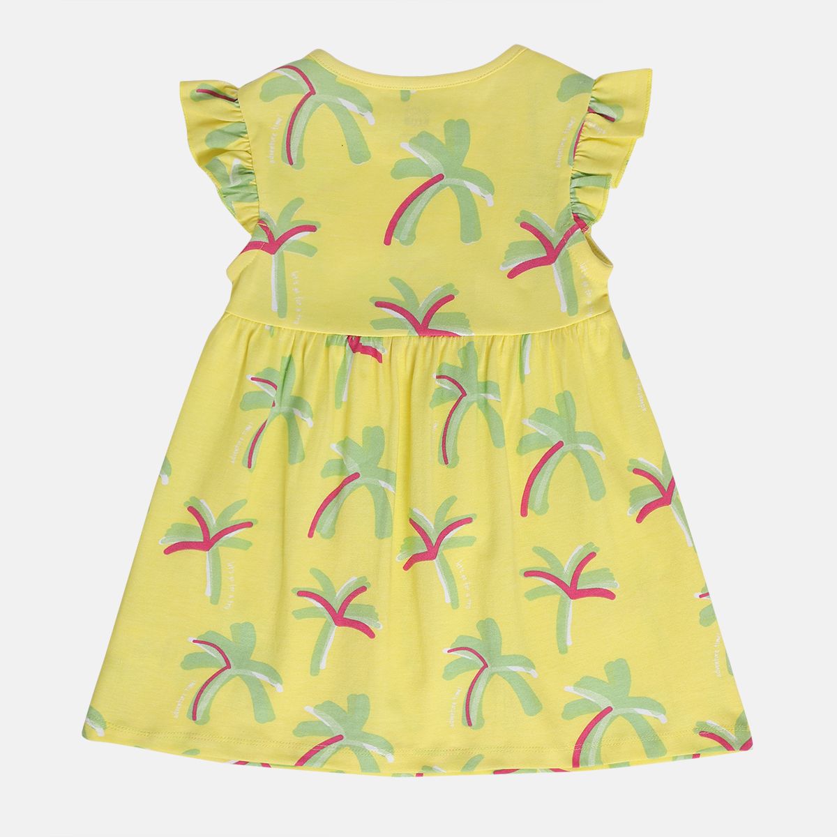 Girls Yellow/White Short Sleeve Dress
