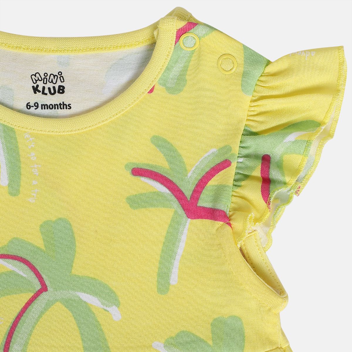 Girls Yellow/White Short Sleeve Dress