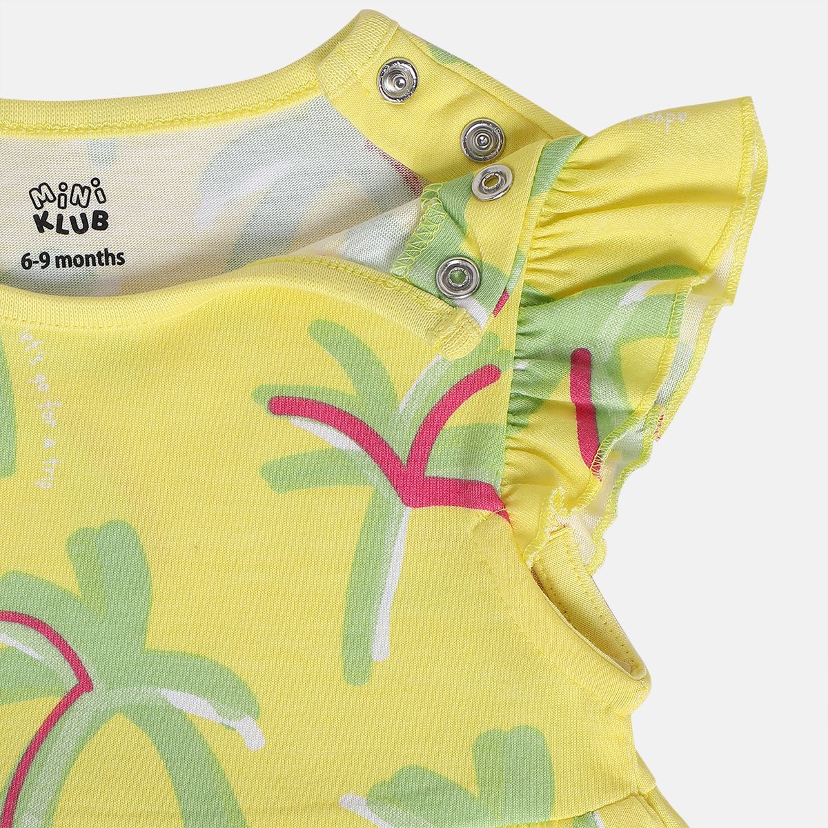 Girls Yellow/White Short Sleeve Dress